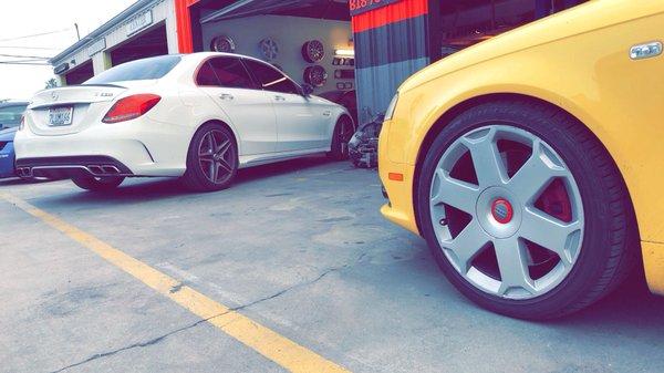 C63s in for brakes and exhaust