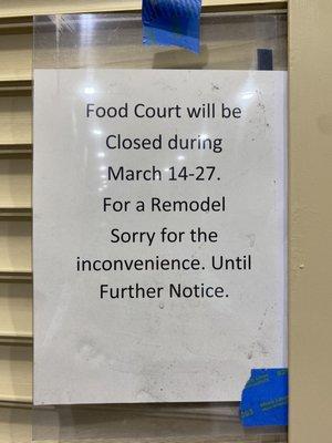 Closed for remodeling, March 14 - 27, 2022.