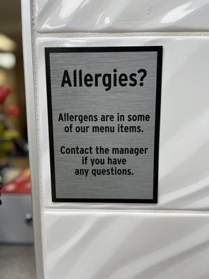 Allergies? Possible of cross contamination