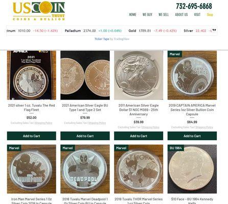 Visit US Coin Trust at 1719 Route 35 North in Oakhurst or shop with us on our online or eBay store.