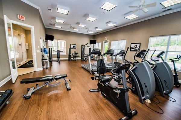 State-of-the-art fitness center with cardio equipment for convenient workouts