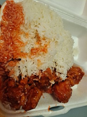 Orange chicken, sideways