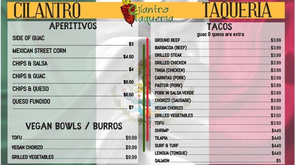 taco and app menu