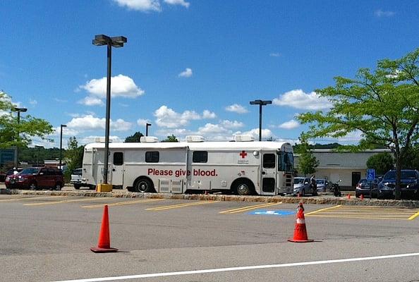 Get on the Bus! Mobile Blood Donation Center  Perinton Hills Shopping Center  6687 Pittsford-Palmyra Road   Fairport, NY 14450