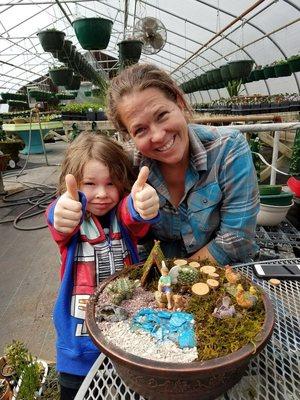 Making a fairy garden together!