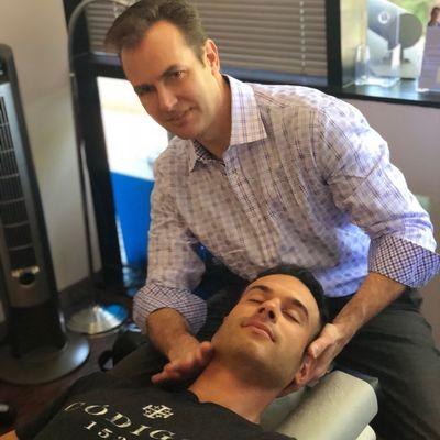 Safe cervical adjustment for relief from neck tension and headaches.