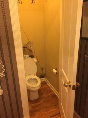 Toilet in a Closet-Sized Room!