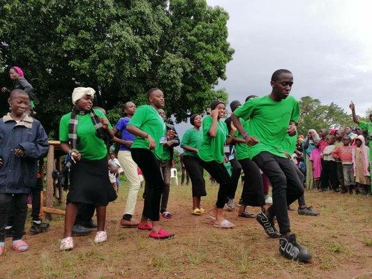 A group of youths ministers, singing and dancing for the Lord at one of our Gospel crusade in Butaleja District, Eastern Uganda.