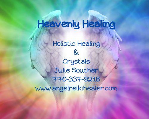 This is my business info. You can make a reiki appointment either by phone or on my website. You can also walk-in to see my inventory.