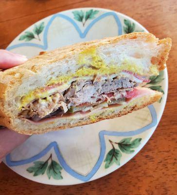 Excellent house made pork in this Cubano