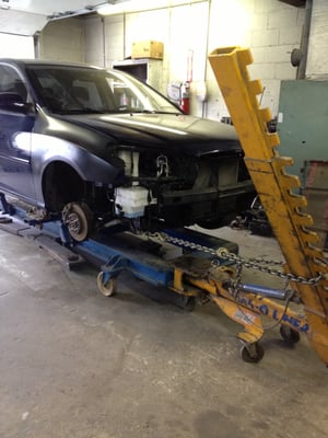 Frame straightening Fenders, doors, Rear quarters replaced