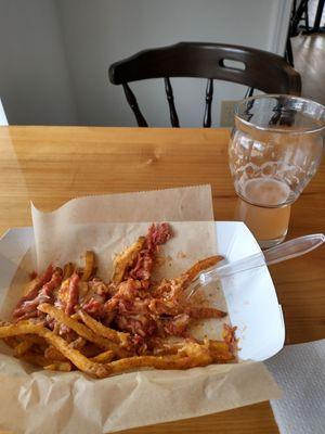 Southern Poutine Fries and Born Here Raspberry Lemonade Shandy