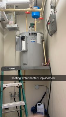 Floating water heater replacement.