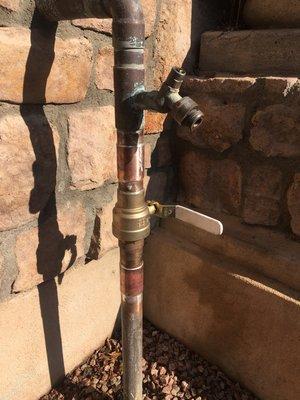 New 1-1/2" commercial building water shut off valve installation