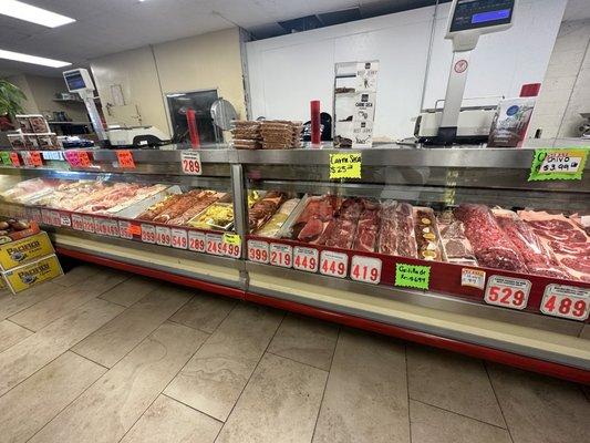 Part of the meat counter. Amazing marinated meats.