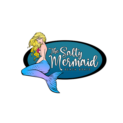 The Salty Mermaid Beach Boats Logo