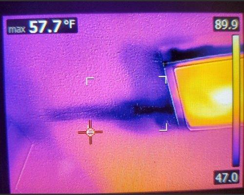 Toilet leak on ceiling! (thermal camera)