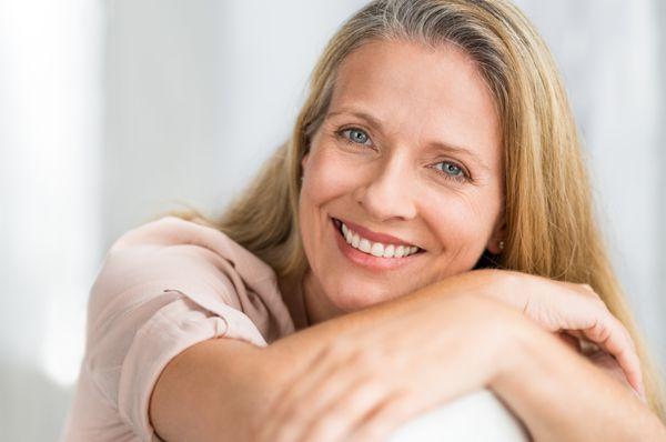 Older Lady Smiling with Bright Teeth