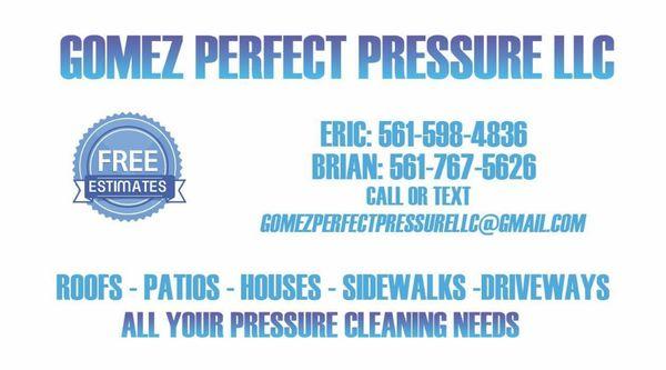 Call or text for any pressure washing needs. I'm the guy license and insured. Family owned. Free estimate. All over palm beach county