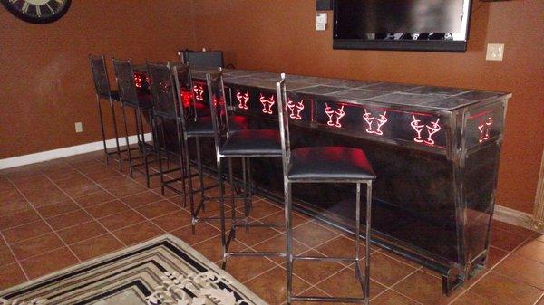 Custom made iron/ metal bar and bar stools. Port Matilda, PA Near Penn State