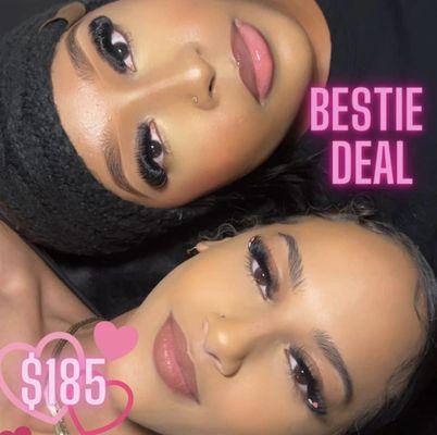 Book You & Your Bestie's Lash Appointment Same Day-Only $185