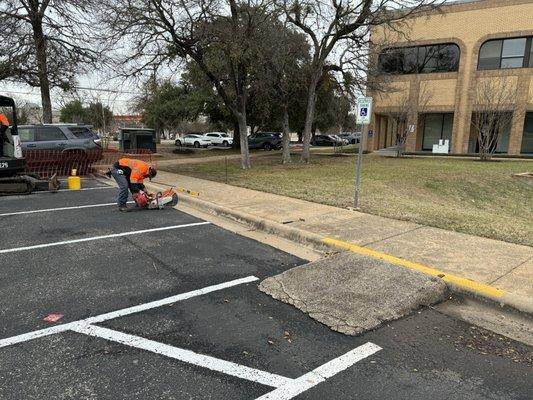 Side walk and curb ramp