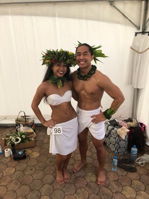 Melanee Tano of Makamae and Tallon Pedregosa of Na Hoku Mai Kanoelani