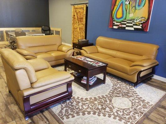 Couch Seating allows for comfortable work space where you can prop your feet up or have a casual meeting.