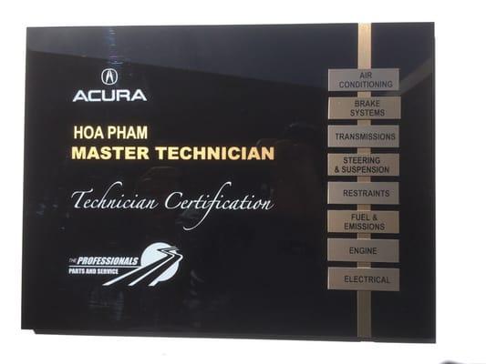 Acura master technician