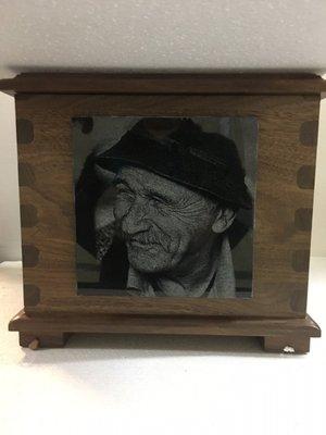 Walnut Urn with Square Laser Engraved Insert