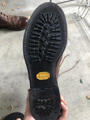 After - Vibram sole with an added heel