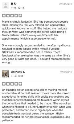 Client reviews