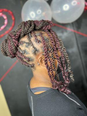 Two-Strand Twist with Hair Added