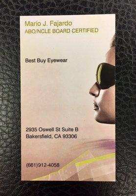 Great service, excellent prices and he's board certified. New pair of brand name shades or prescription eyewear you must call Mario!