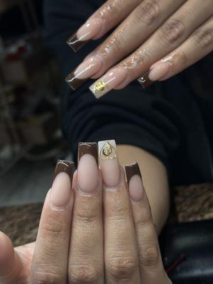 Brown French tip