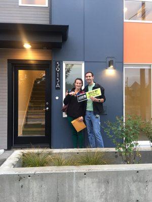 Happy clients in their new construction Fauntleroy West Seattle Townhome! It was a pleasure working with them!