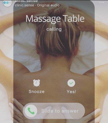 Massage Table calling