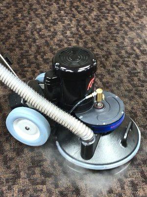 The RX-20 makes over 650 cleaning passes per minute cleaning all sides of the carpet fiber, fluffing up and restoring the pile.