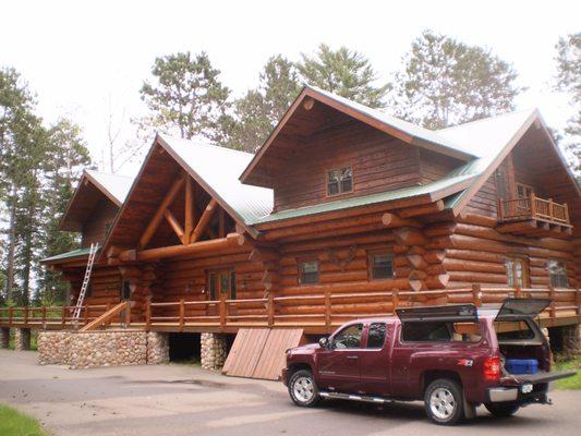 Full Log Lake Home Hayward, WI