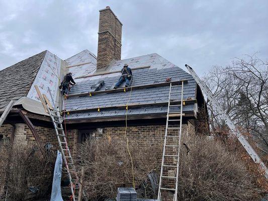 Roofers inspect, repair, replace, or maintain the roofs of residential homes and buildings