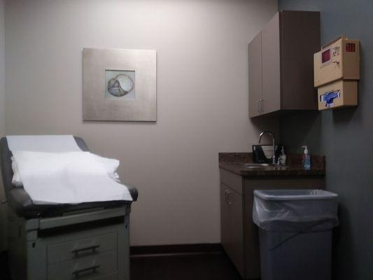 Inside room, waiting for Dr.