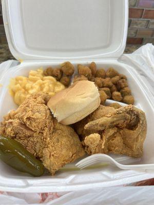 2 piece white with Mac and okra.