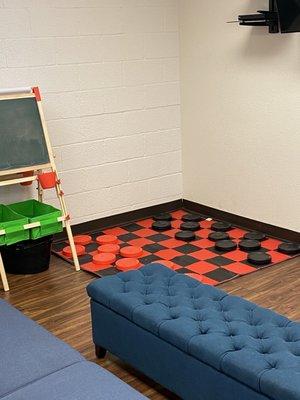 Here's a big checkerboard for your kids to play with.