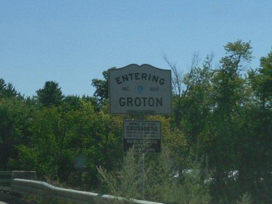 Entering Groton Sign from Pepperell.