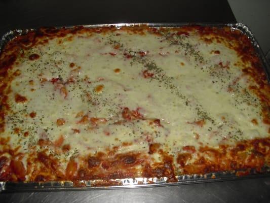 Full catering pan of Baked Ziti