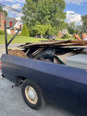 Construction debris removal, plywood, shingles and drywall!