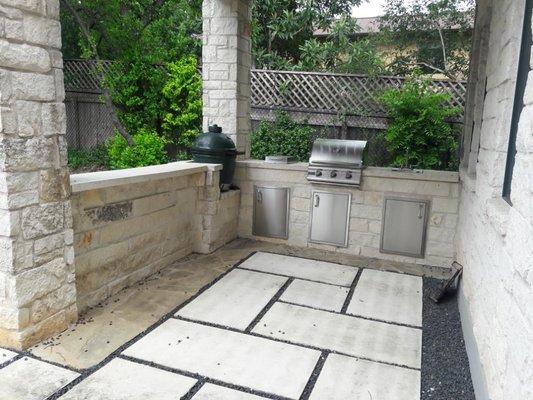 Limestone patio