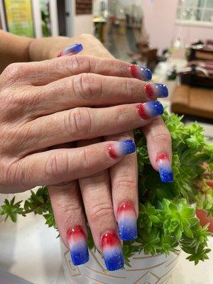 I'm LOVING my patriotic nails!!! Thank you Michael, you are truly an artist.