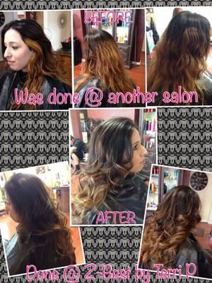 This was a color correction, that came to Terri Patton to fix her ombré ... Turned out beautiful