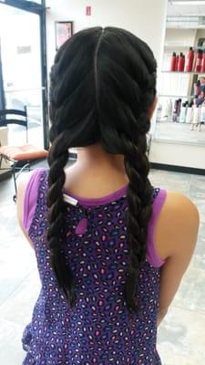 Beautiful braids after her haircut.